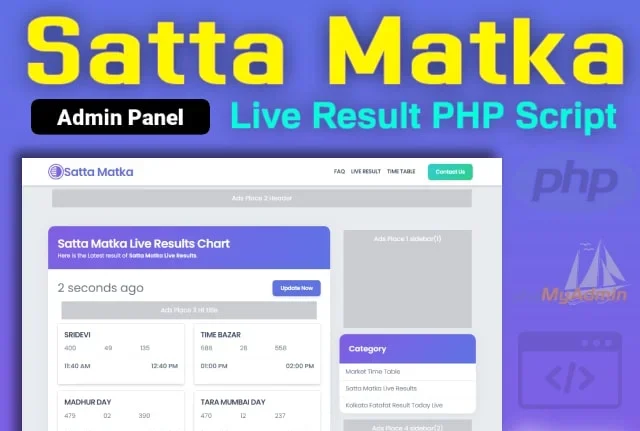 Satta Matka Live Result PHP Script With Admin Panel Download