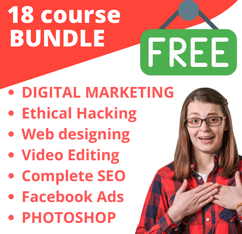18 Courses Bundle – Facebook Ads, Digital Marketing, SEO, Web development, Python etc.