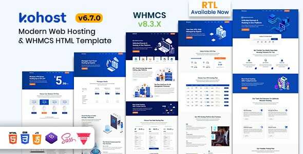 Kohost Theme GPL v6.7.0 – Modern Web Hosting and WHMCS Template