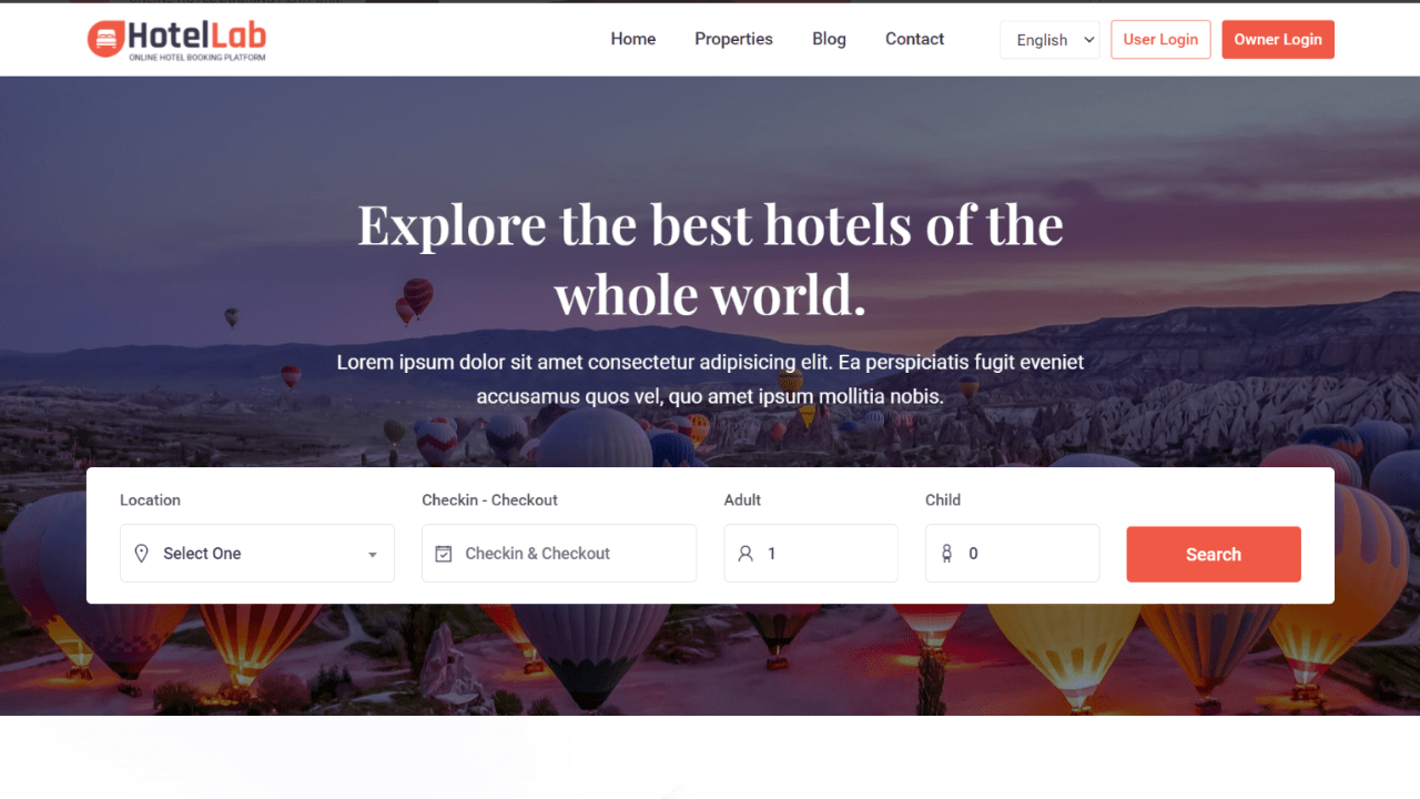 Hotel Booking Website PHP Script – HotelLab