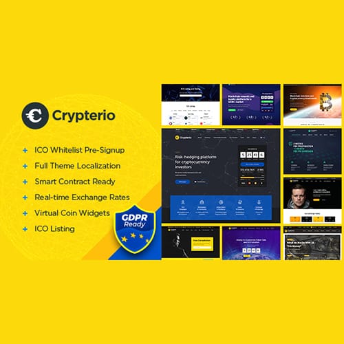 Crypterio Theme GPL v2.4.5 – ICO Landing Page and Cryptocurrency WordPress Website