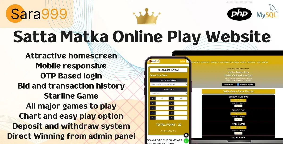 Satta Makta Online Play Website With Admin Panel Readymade Script Download