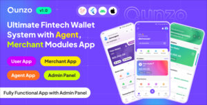 Qunzo – Fintech Wallet App with User, Agent and Merchant Modules Including Admin Panel