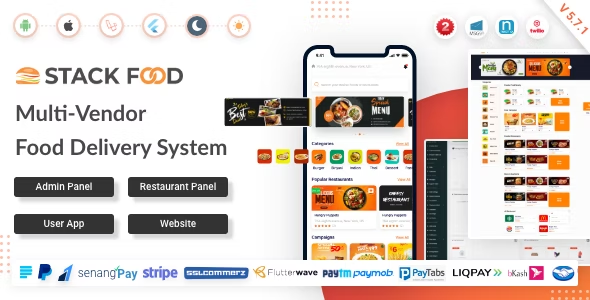 StackFood  - Multi Restaurant Food Delivery App with Laravel Admin and Restaurant Panel