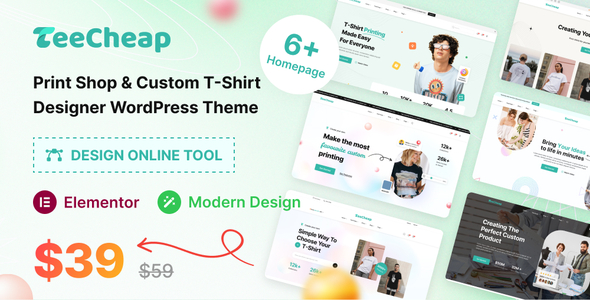 TeeCheap – Print Shop Customize T-shirt Design Online WordPress theme