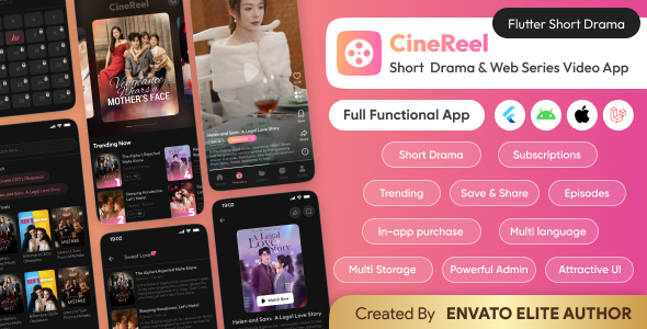 CineReel: Short Drama Web Series App | Flutter, Web, Android iOS | With Admin Panel