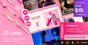 Lusty – Sex Shop, Toys Lingerie WordPress Theme
