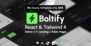 Boltify | React Tailwind Admin Landing Pages Template (React 19)