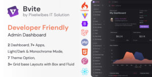 Bvite - Bootstrap HTML , Vite, Laravel, PHP, React Multipurpose Admin Dashboard Template