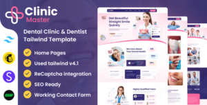 ClinicMaster - Dentist Dental Clinic Tailwind Template