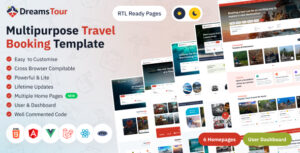 DreamsTour - Html, React, Angular, Vue, Laravel Tour Travel Booking Bootstrap 5 Template