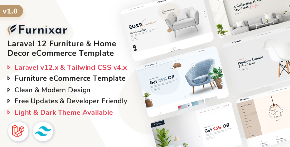 Furnixar - Laravel 12 Furniture Home Decor eCommerce Template