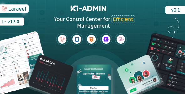 Ki-admin Laravel 12 Admin Dashboard Template