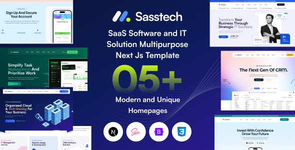 SassTech - Next JS React - SaaS Software IT Solution Multipurpose Template