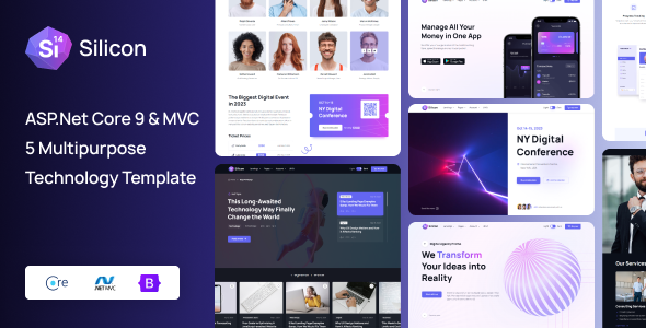 Silicon - ASP.Net Core 9 MVC 5 Business Technology Template