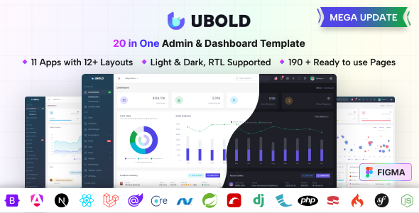 UBold - 20 in One Admin Dashboard Template