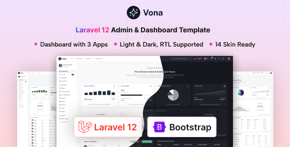 Vona - Laravel 12 Minimal Admin Dashboard Template