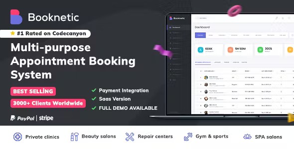 [19 Add-ons ] Booknetic - WordPress Booking Plugin for Appointment Scheduling