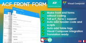 ACF Front Form with Visual Composer and WPBackery Integration