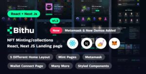 Bithu - NFT Minting/Collection React, Next JS Landing Page Template