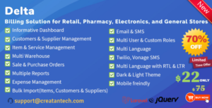 Delta v2.6 – Invoicing, POS, Billing & Inventory Management System with GST & CRM Nulled