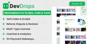 DevDrops v1.1.0 – Marketplace for Scripts, Code & Tools Script Download