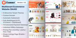 Ecommet v4.0 - Multitenant Ecommerce Website Builder (White Label) Script