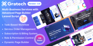 Gratech v3.1 - Multi-Business Services with Advanced Page Builder & Workflow Tools Download