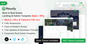 Hously - NextJs Real Estate Landing Admin Dashboard Template