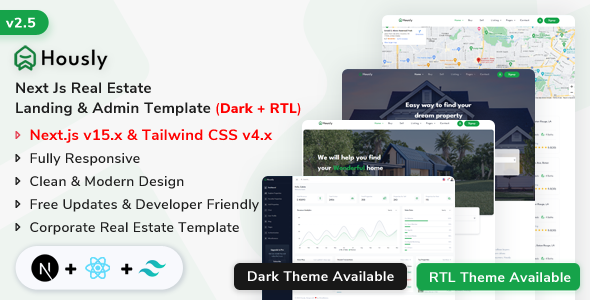 Hously - NextJs Real Estate Landing Admin Dashboard Template