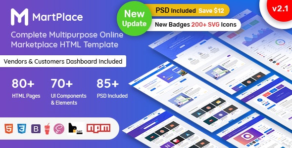 MartPlace - Multipurpose Online Marketplace HTML Template with Dashboard