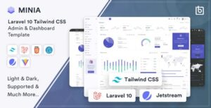 Minia - Laravel 10 Tailwind CSS Admin Dashboard Template