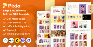 Pixio - Fashion Shop eCommerce Tailwind CSS Template