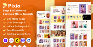 Pixio - Shop eCommerce Bootstrap HTML Template