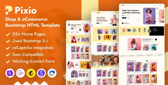 Pixio - Shop eCommerce Bootstrap HTML Template