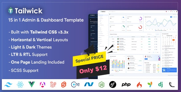 Tailwick - Tailwind CSS Admin Dashboard Template