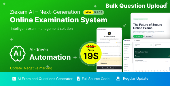 Ziexam AI v1.0.9 – Next-Generation Online Examination System SaaS Platform